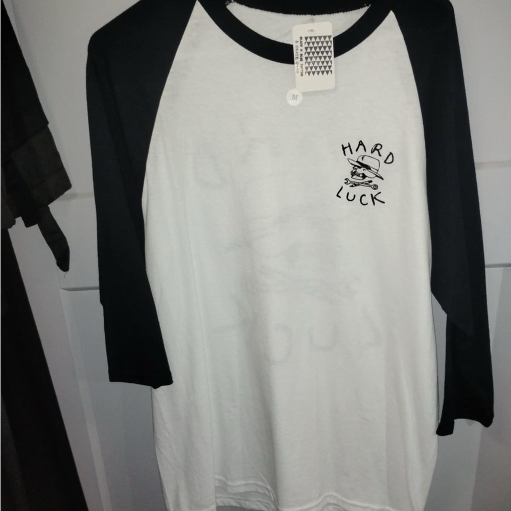 Hard Luck Black and White Raglan Shirt